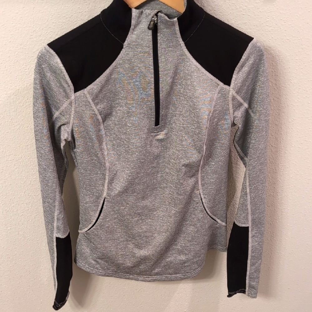 TekGear Gray and Black Quarter-Zip Pullover
